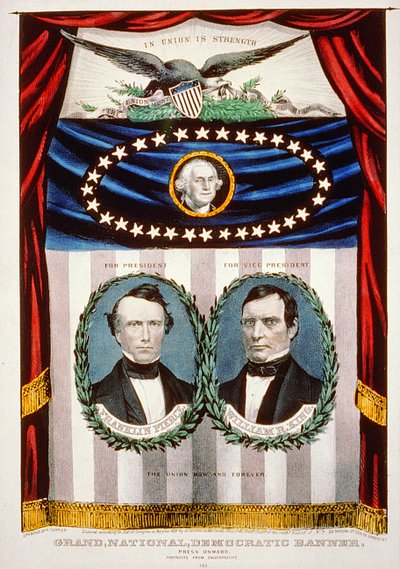 Demokratisches Präsidentschaftswahlkampfbanner, 1852 von American School